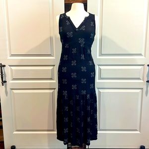 Universal Thread XS new black white gauzy dress tribal boho maxi small